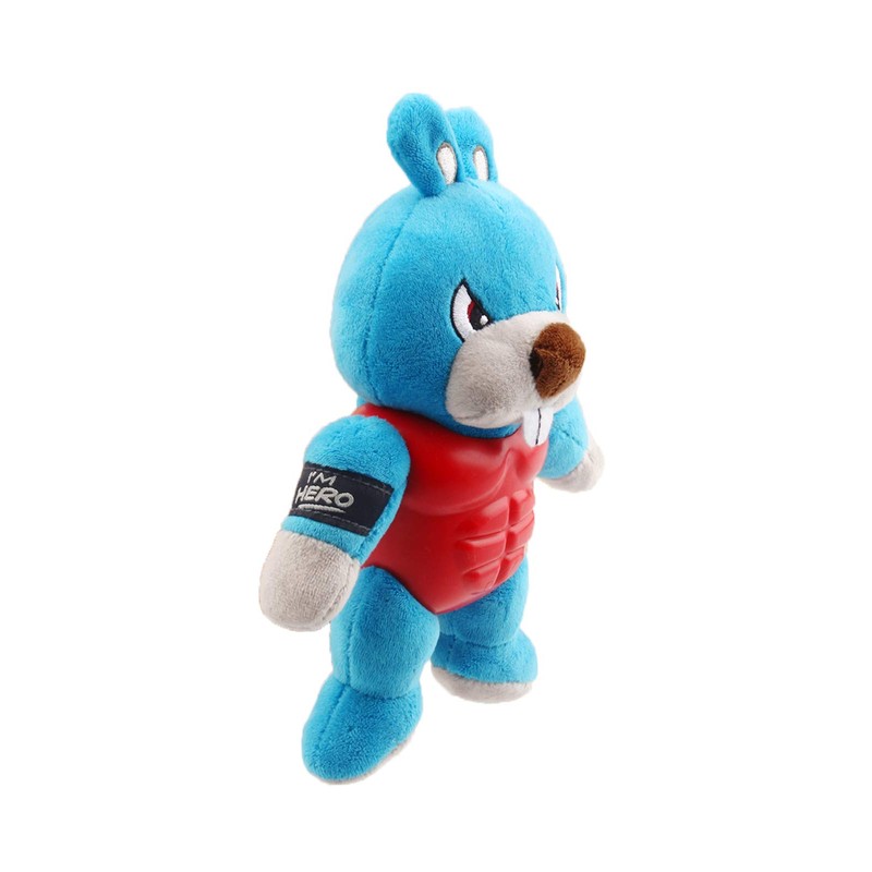 GiGwi I'm Hero TPR Armor Rabbit Plush Dog Toy with
