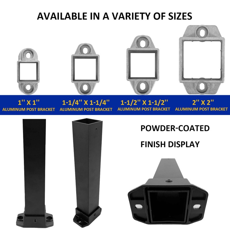 20 Pack 2'' x 2'' Aluminum Post Bracket, Wall Mount