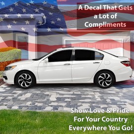 BOGAR TECH DESIGNS Precut Quarter Window American Flag Vinyl Decal Sticker Compatible with Honda Accord 2013-2017, Thin Blue Line