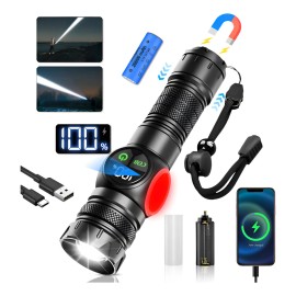 Lámpara Táctica 220000 Lúmenes Led Linterna Táctica Camping Blanco Negro