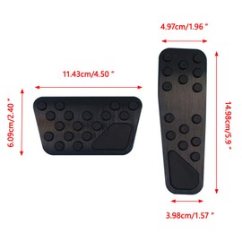 TOTMOX 2pcs Car Brake and Accelerator Pedal Pads for D-odge C-hallenger C-harger R-am C-hrysler 300 300C, Aluminium Alloy Non-Slip Rubber - Black