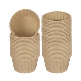 sourcing map Mini Cupcake Liners for Baking Cupcake, 50Pcs Cupcake Muffins Liners Cupcake Holders Paper Greaseproof Wrappers for Wedding, Showers, Gift, Brown