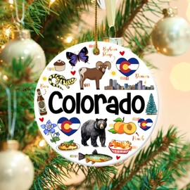 Lotacy Colorado Symbols Colorful Christmas Ornament, Colorado Home Decor, Colorado Gifts and Souvenirs for Men and Women