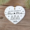 Heart Our First Christmas As Mr Mrs Ornament 2025, Wedding