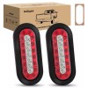 Nilight 2PCS 6Inch Oval LED Trailer Tail Lights Red White