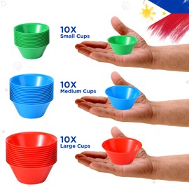 MULTISIZE 30 Pcs Puto Molder Filipino (10 Small / 10 Medium / 10 Large) - Kutsinta Molder for Baking - Puto Mold Cups for Steamer - Filipino Plastic Molds for Desserts