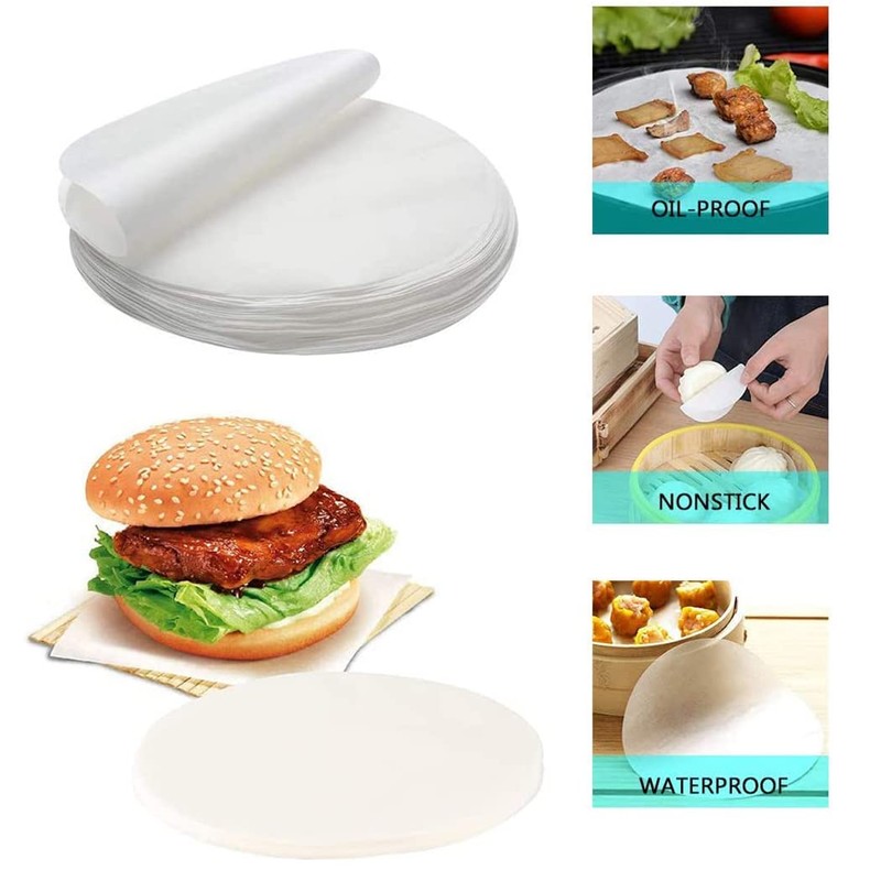iDopick 500pcs Hamburger Patty Paper, 4.5IN Non-Stick Wax Papers, Round