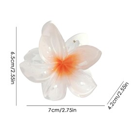 White Flower Hair Claw Clips, Hawaiian for Women, Plumeria for Thin, Strong Hold Jaw Clip, Claw Clips for Girls, Preppy Flower Hair Clip, Decorations