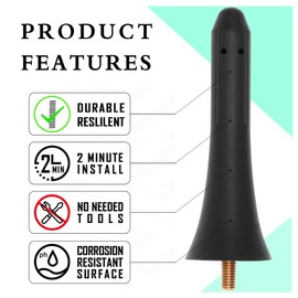 KSaAuto - Antena rechoncha de 3 pulgadas para Mazda Miata MX-5 RF ND NC 2006-2024 - OEM NF47-66-A30A, diseño de línea deportiva que mejora la apariencia, reduce la resistencia al viento y el ruido