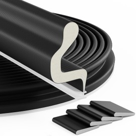 Bantie New Upgraded 20FT Kerf V-Shaped Weather Stripping Door Seal Soundproof Weather Strips Door Seal Strip for Door Frame Exterior Door Weather Stripping (20FT,Black,4 Gaskets)