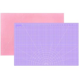 Double Sided Sewing Self Healing Cutting Mat 24 x 36 Inches, A1 Size Craft Sewing Cutting Mat for Crafts and Fabric, Purple & Pink Design