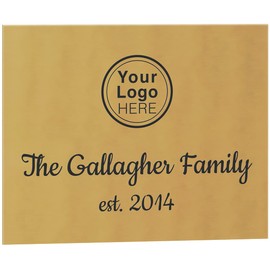 Customized Brass Sign, Caution, Welcome, or Business Sign, Customizable Text and Logo Options (8 x 10")