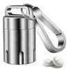 TISUR Titanium Small Pill Holder Keychain, Portable Pill Case Waterproof