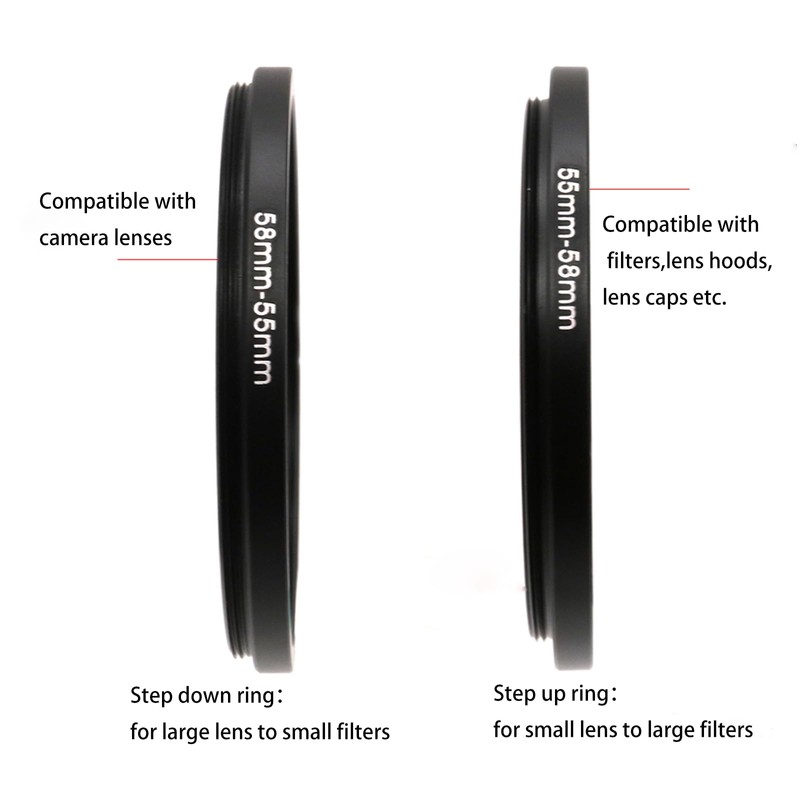LingoFoto 39-40.5/42/43/46/49/52/55/58/62/67/72/77/82mm Step Up & Step Down Rings Adapter for