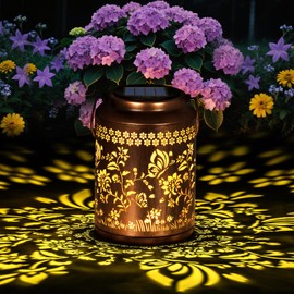 Solar Lanterns Outdoor Waterproof, Butterfly Garden Decor for Yard Porch Lawn Patio Pathway, Hanging Solar Lights Birthday Gifts for Women Mom Grandma Sister Friend