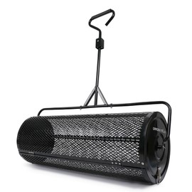 Compost Spreader 44 Inch Towable Peat Moss Spreader with Installation Accessories, Metal Mesh Roller Lawn Spreader for Top Soil, Manure, Mulch, Top Dressing - Garden spreaders for lawns