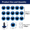 100Pcs Safety Eyes and Secure Washers - Thalinfayi 15mm Blue