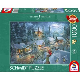 Schmidt Spiele 57529 Thomas Kinkade Christmas Motif, Santas Silent Night, 1000 Pieces, Multi-Coloured