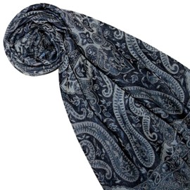 Lorenzo Cana – Luxury Soft Wool Scarf Made from Merino – Lamb Paisley Pattern Multicoloured 35 x 160 cm Wool Scarf Wool Scarf Women's Women's Scarf - 34 x 160 cm