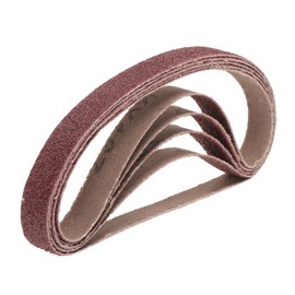 sourcing map 5pcs 2-1/2" x 16" Sanding Belts 80 Grits Aluminum Oxide Abrasive Belt Sander Paper Sanding Papers for Metal Wood Grinding Polishing, Reddish Brown