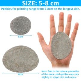 FWEEK Pack of 20 Flat Stones for Painting, 5-8 cm Smooth Pebbles for Painting, Natural River Stone, Flat Pebbles Stones for Painting for Crafts, Painting, Creative Art