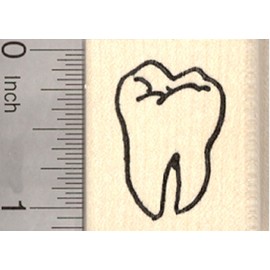 Tooth Rubber Stamp, Molar, Dentist, Dental