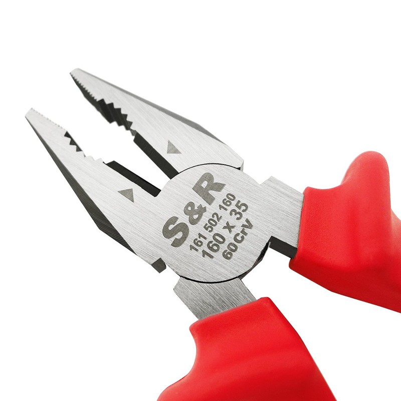 S&R Combination Pliers 160mm Insulated 1000V Universal, Jaws 35 mm,