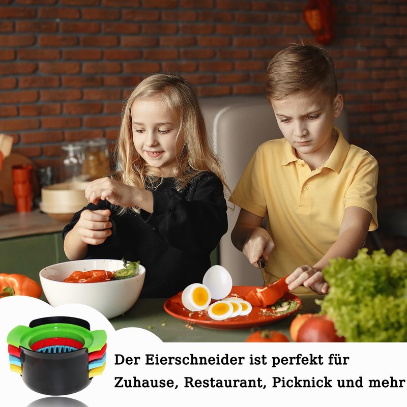 Eierschneider, 4 in 1 Eierschneider für Schneiden von Gekochten Eiern,
