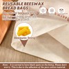 Bulyoou 4 Pcs Beeswax Bread Bags for Sourdough Reusable Cotton