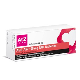 ASS-AbZ 100 mg TAH Tablets: Reliable Thrombosis and Heart Attack Prophylaxis, 50 Tablets