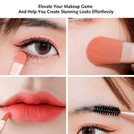 Professional Makeup Brushes Set Mini Makeup Brushes Portable Make up Set Premium Makeup Brushes Kits with PU Leather Bag Foundation Powder Cosmetic Brush Blush Blending Eyeshadow Brushes Sets