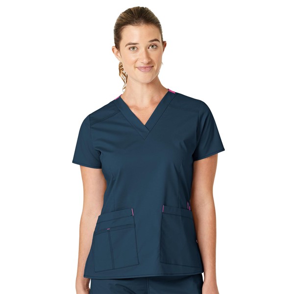 WonderWink Women's Wonderflex Verity Scrub Top, Caribbean, Medium