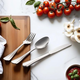 6 Piece Stainless Steel Flatware Set, Including 2 Dinner Forks, Knives, Spoons Each; Top Food Grade Extra-Fine Stainless Steel, Silverware Set, Metal Forks for Home Kitchen Restaurant Hotel