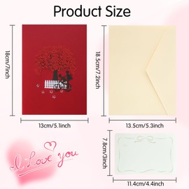 YianHien Red Maple Tree Women Birthday Cards, Anniversary Card, Valentine's Day Card, Wedding Card for Wife Girlfriend, 3D Pop Up Card for Birthday Anniversary Engagement Wedding Gifts, 20 * 15CM
