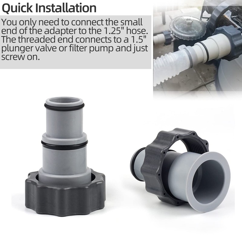 Pool Hose Adapter A with Collar for Intex Threaded Connection