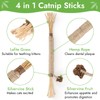 Catnip Sticks 6 Pieces, 4-in-1 Matatabi Cat Sticks, Catnip Toy,