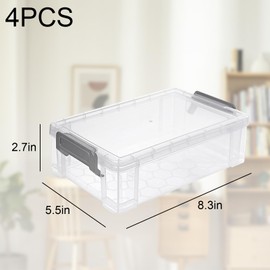 YOIYINI 4Pcs Clear Pen Holder Boxes,Marker Organizer for Desk,Extra Large Crayon Holders,Plastic Storage Box for Pen,Crayon,Markers,Rulers,Art Supplies