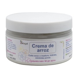 Crema facial de arroz. Suaviza arrugas y manchas. Hidratante, nutritiva, antioxidante. Uso día y noche, Ingredientes de origen natural