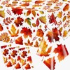 Lenyunge Fall Tablecloth,Maple Leaf Tablecloth 3pcs Waterproof Plastic Thanksgiving Tablecloth,Rectangle