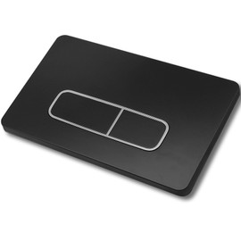 Mendorio Toilet Actuator Plate Compatible with Geberit Sigma, UP300 & UP320 Series Actuator Plates, Plate Size 243 × 164 mm, Equipped with Flush Lever Set and Mounting Frame (Black Silver Ring)