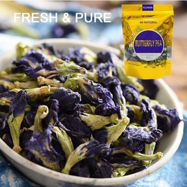 Butterfly Pea Flower Tea Loose Leaf, Blue Pea Herbal Tea, Dried Flowers, Natural Color-Changing Brew for Wellness & Detox, No Flavoring & No Additives & Caffeine Free, 50g(1.76 Oz.)