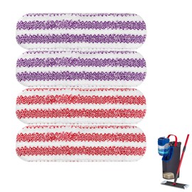 4 PCS Microfibre Mop Cloths Replacement for Vileda H2PrO and for O-Cedar H2PrO Flat mop Spare Parts, Washable and Reusable Mop Pads, 2 Colors