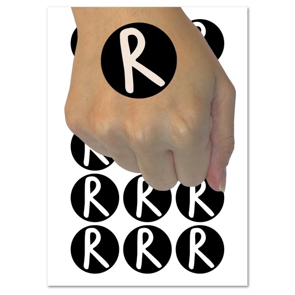 Letter R Uppercase Felt Marker Font Temporary Tattoo Water Resistant