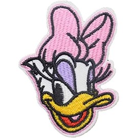 Daisy Cartoon Duck Character Face Embroidered 2.75" Tall Iron on Patch