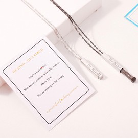 Be Kind of A B Necklace Hidden Message Necklace Stocking Stuffers for Women Inspirational Sorority Gift Stainless Steel Flexible Charm Necklace Christmas Gifts for Friends Sister