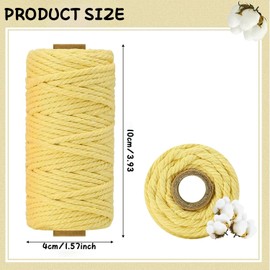 18 Rolls Macrame Cord 2mm x 576yards, Natural Macrame Rope, 3 Strand Twisted Cotton Rope Colored Macrame Yarn for Wall Hanging, Plant Hangers, DIY Craft, Home Decor, Gift Wrapping
