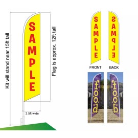 Feather Flag Nation 4 Pack Car Wash Free Vacuum Feather Flag Banner Swooper Kits with Poles & Stakes