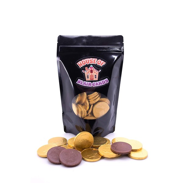 Chocolate Large Half Dollar Coins - 5 LB Resealable Stand Up Candy Bag - Perfect For Halloween Parties, Pinata, Office Bowl, Wedding Favors, or Easter Baskets (5 LB)