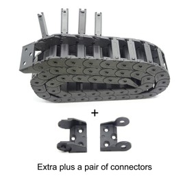 Befenybay R28 Internal Size 15X30mm 1Meter Length Black Plastic Flexible Drag Chain Cable Wire Carrier Outside Open Type for 3D Printer and CNC Machines (15mmX30mm-Outside Open)