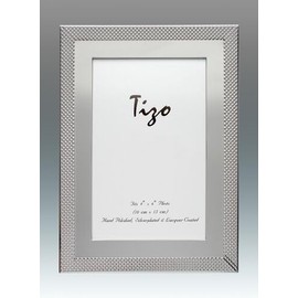 Tizo 4" X 6" Outer Narrow Mesh Border Silverplate Frame Made in Italy…